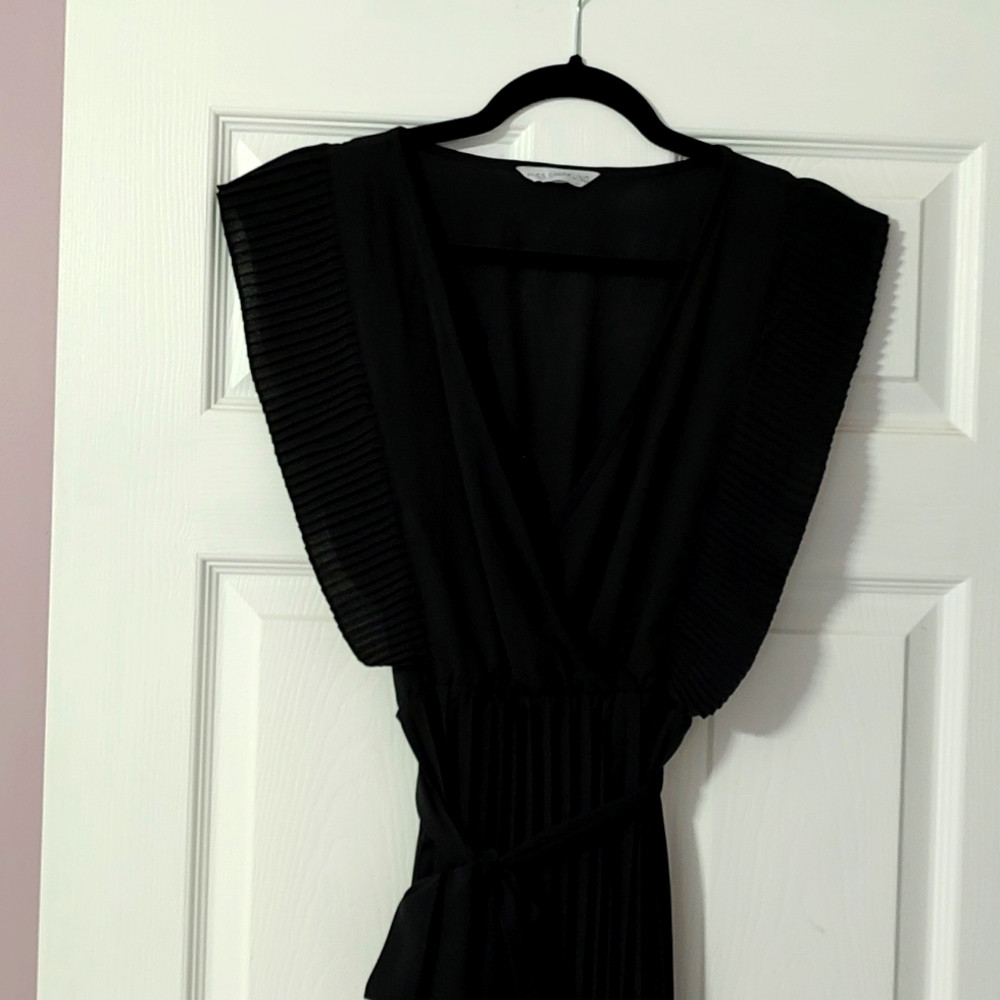 Floor length black dress